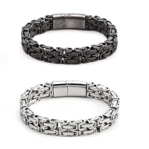 316L Stainlss Steel Hip Hop Thick Byzantine Bicycle Chain Bracelet