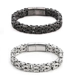 316L Stainlss Steel Hip Hop Thick Byzantine Bicycle Chain Bracelet