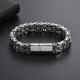 316L Stainlss Steel Hip Hop Thick Byzantine Bicycle Chain Bracelet