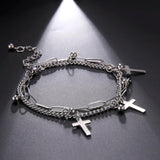 Star Moon Bracelets Stainless Steel Charm Beads Chain Bangle Kpop Jewelry