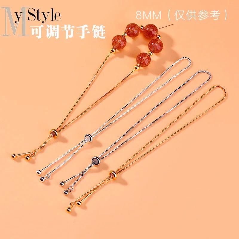 S925 Silver Silicone Bead Bracelet DIY Jewelry Accessories