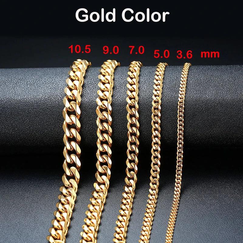 Chunky Miami Cuban Chain Bracelet 3-11mm Stainless Steel Classic Punk Heavy Male