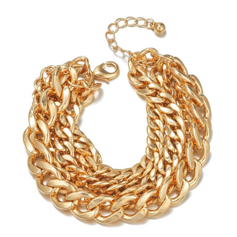 Exaggerated Metal Bracelet Retro Thick Thin Chain Bracelet for Women
