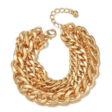 Exaggerated Metal Bracelet Retro Thick Thin Chain Bracelet for Women