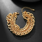 Exaggerated Metal Bracelet Retro Thick Thin Chain Bracelet for Women
