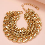 Exaggerated Metal Bracelet Retro Thick Thin Chain Bracelet for Women