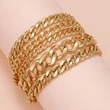 Exaggerated Metal Bracelet Retro Thick Thin Chain Bracelet for Women