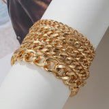 Exaggerated Metal Bracelet Retro Thick Thin Chain Bracelet for Women