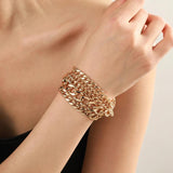 Exaggerated Metal Bracelet Retro Thick Thin Chain Bracelet for Women