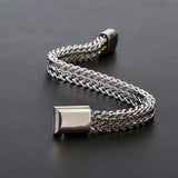 Chunky Retro Cuban Chain Bracelet Men Stainless Steel Punk Vintage Wristband