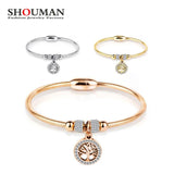 SHOUMAN Stainless Steel Tree Bracelet Women Bangles