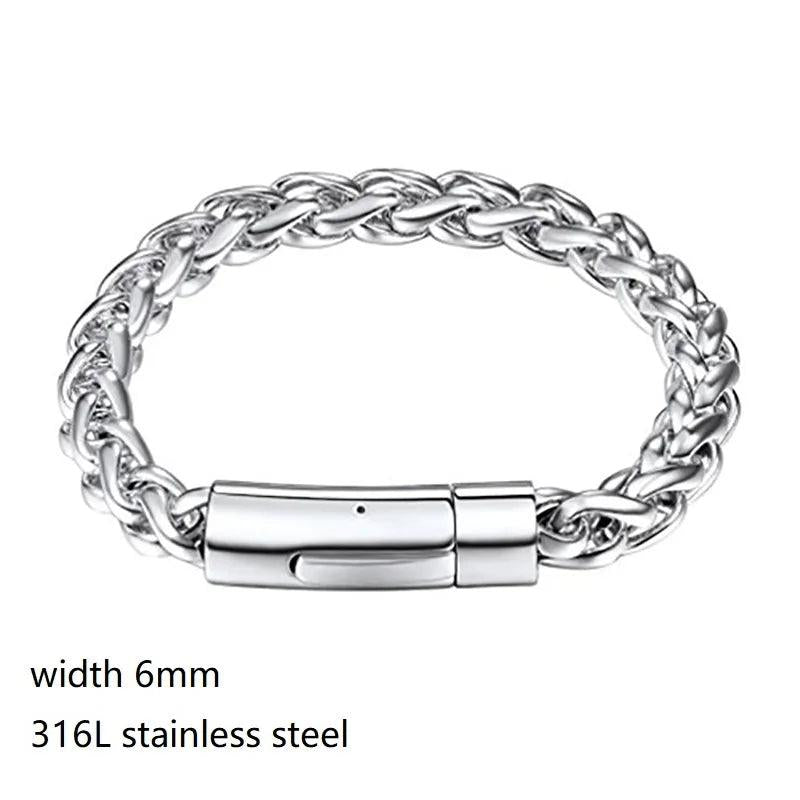 316L Stainless Steel Keel Chain Bracelet High Strong Solid Kpop Je