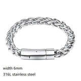 316L Stainless Steel Keel Chain Bracelet High Strong Solid Kpop Je