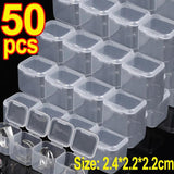 Mini Storage Box Transparent Square Plastic Earrings Jewelry Storage