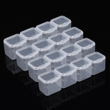 Mini Storage Box Transparent Square Plastic Earrings Jewelry Storage