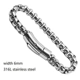 316L Stainless Steel BOX Chain Bracelet for Men Women