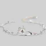 Mewanry Silver Fox Geometric Bracelet Double-layered Chain for Women