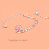 925 Sterling Silver Bracelet with Needle Stitching Cross Chain Hand Ornament