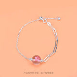 925 Sterling Silver Bracelet with Needle Stitching Cross Chain Hand Ornament