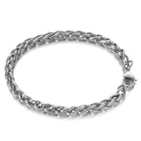 Silver Wheat Chain Bracelet Stainless Steel Men's Jewelry