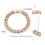 12mm Rose Womens Geometric Chain Strand Bracelet Wedding Jewelry