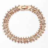 12mm Rose Womens Geometric Chain Strand Bracelet Wedding Jewelry