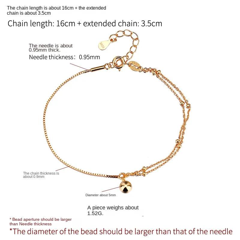 S925 Cross Pearl Chain Nail Thread Bracelet DIY Jewelry Accessories