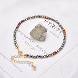Dainty Pyrite Chain Bracelet 14k Plated Copper