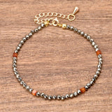 Dainty Pyrite Chain Bracelet 14k Plated Copper