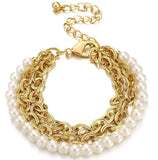 Freshwater Pearl Chain Bracelet for Women Stainless Steel Gift
