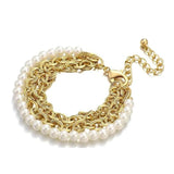Freshwater Pearl Chain Bracelet for Women Stainless Steel Gift