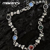 Mewanry Sparkling Zircon Chain Bracelet Vintage Bow-knot
