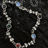 Mewanry Sparkling Zircon Chain Bracelet Vintage Bow-knot