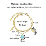 Women's Bracelet Layered Chain Silver Stainless Steel Leaf Charm