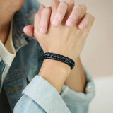 Men Leather Chain Weaving Bracelet