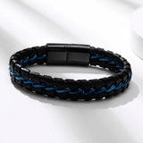 Men Leather Chain Weaving Bracelet