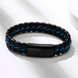 Men Leather Chain Weaving Bracelet