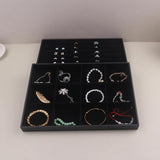 Velvet PU Leather Jewelry Display Stackable Holder Organizer Box