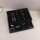 Velvet PU Leather Jewelry Display Stackable Holder Organizer Box