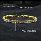 Crystal Bracelet 8inch Hip hop Iced Out Rhinestones Chain Bling Drop