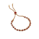 Red Cubic Zircon Bracelet Micro Pave Crystal Chain Jewelry