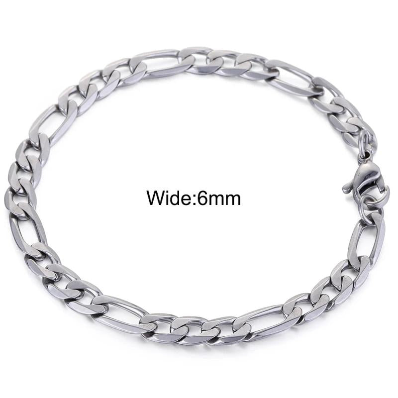 Stainless Steel Mens Bracelet Chain 6/7/9mm 7-11inch LKBM01