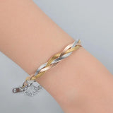 Stainless Steel Woman Bracelet Chain Tricolor Braided Braid