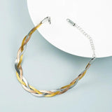 Stainless Steel Woman Bracelet Chain Tricolor Braided Braid