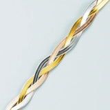 Stainless Steel Woman Bracelet Chain Tricolor Braided Braid