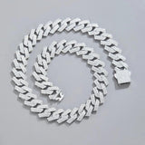 Hip Hop Silver 16mm Prong Miami Cuban Link Chain Necklace For Women