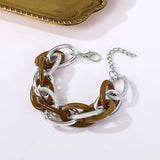 Rainbow Acrylic Chunky Chain Bracelet Bangle for Women