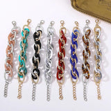 Rainbow Acrylic Chunky Chain Bracelet Bangle for Women