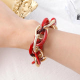 Rainbow Acrylic Chunky Chain Bracelet Bangle for Women