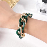Rainbow Acrylic Chunky Chain Bracelet Bangle for Women